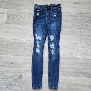 True Craft Women's High Rise Skinny Jeans Womens 0 Distressed